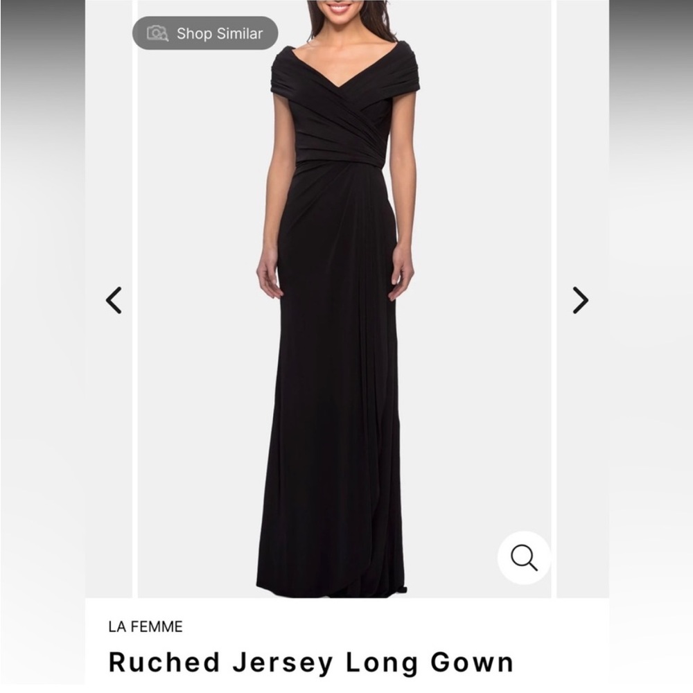 NWT La Femme women’s black gown